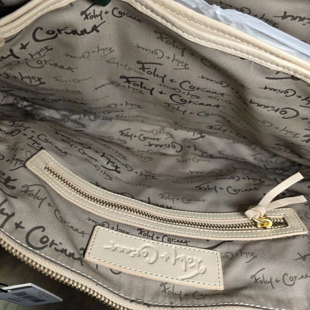 NWT Foley + Corinna FC Framed Satchel Bag / Purse Vanilla Cream Color. Plus Bag